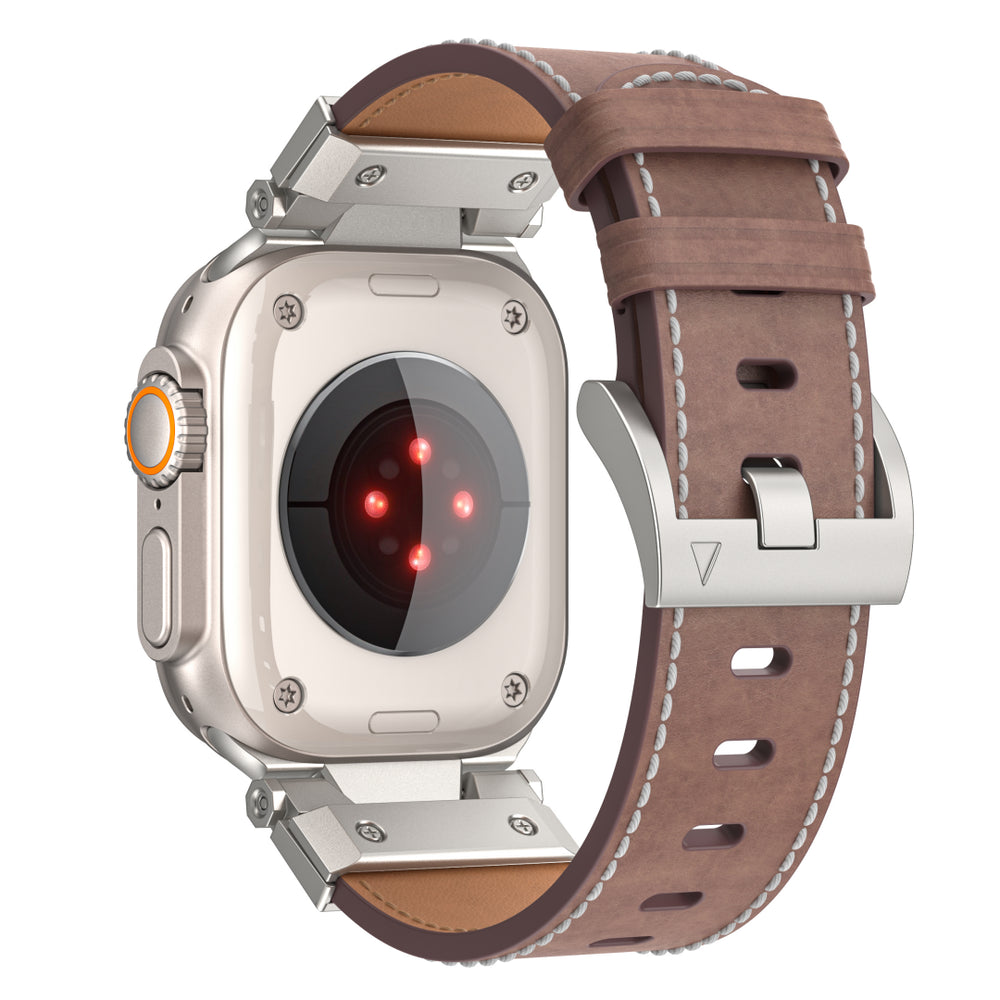 Mecha-Inspired Vintage Leather Band for Apple Watch