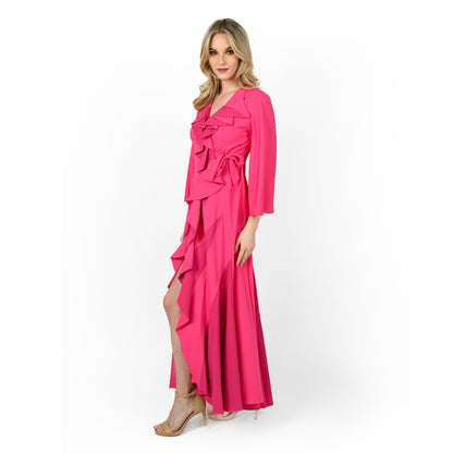 Godetted Cascading Front Maxi Dress