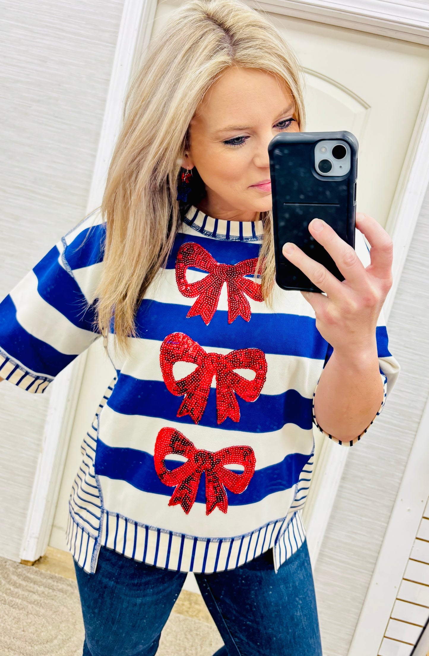 Blue Freedom Bows Top