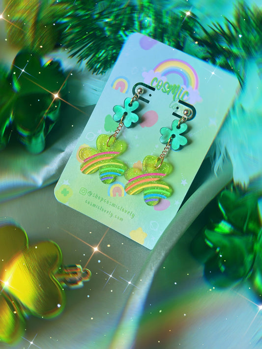 Rainbow Shamrock Earrings