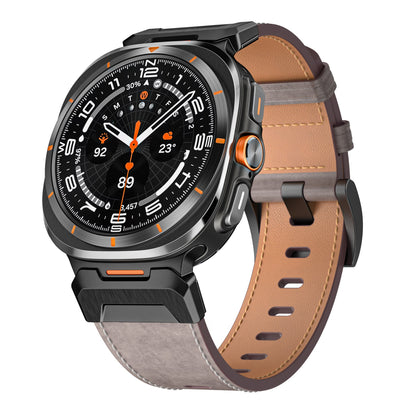 Mecha Bezel Leather Strap for Galaxy Watch 20mm