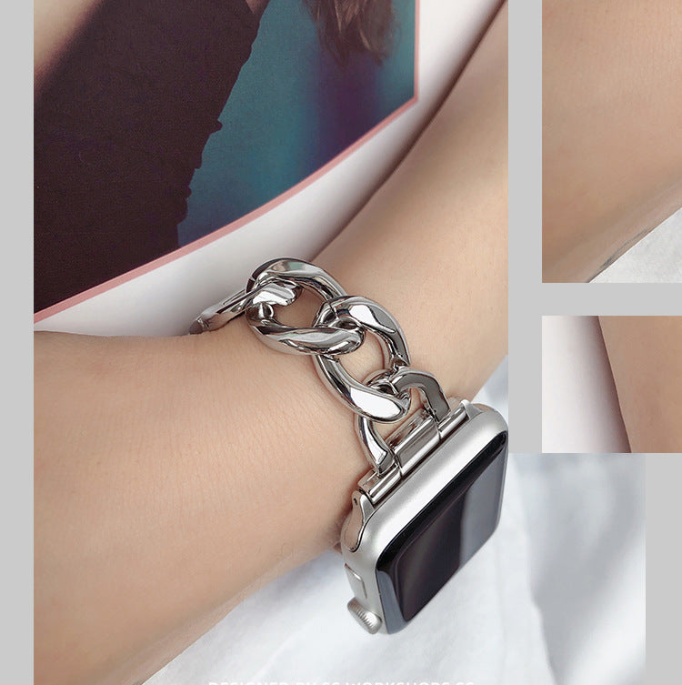 Chic Tweed Metal Premium Watch Strap for Apple Watch Series 9 8 7 6 5 4 3 2 1 SE Ultra 38mm 40mm 41mm  42mm 44mm 45mm 49mm