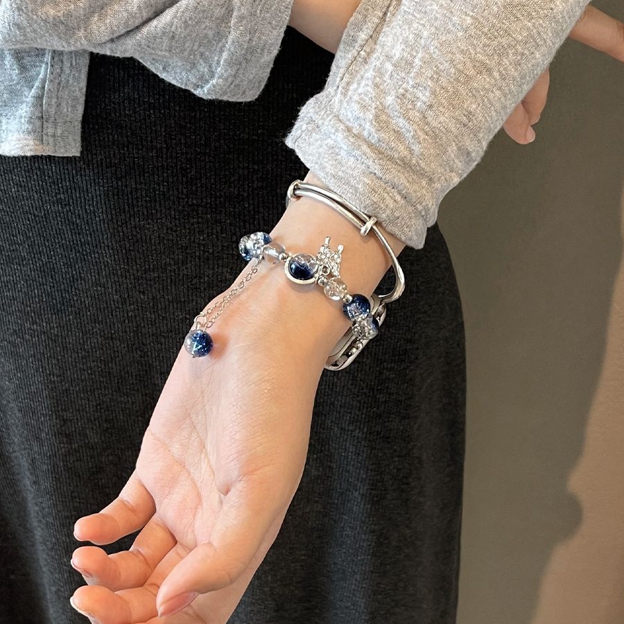 Blue Star Diamond Butterfly Chic Tweed Women's Watch Strap for Apple Watch Ultra/S9/S8/S7/S6/S5/S4/S3/S2/S1