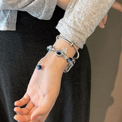 Blue Star Diamond Butterfly Chic Tweed Women's Watch Strap for Apple Watch Ultra/S9/S8/S7/S6/S5/S4/S3/S2/S1