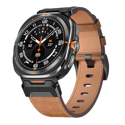 Mecha Bezel Leather Strap for Galaxy Watch 20mm