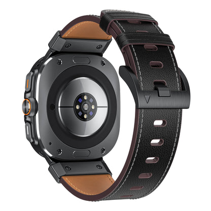 Mecha Bezel Leather Strap for Galaxy Watch 20mm