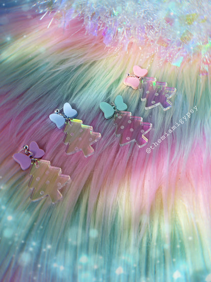 Iridescent Christmas Tree Earrings