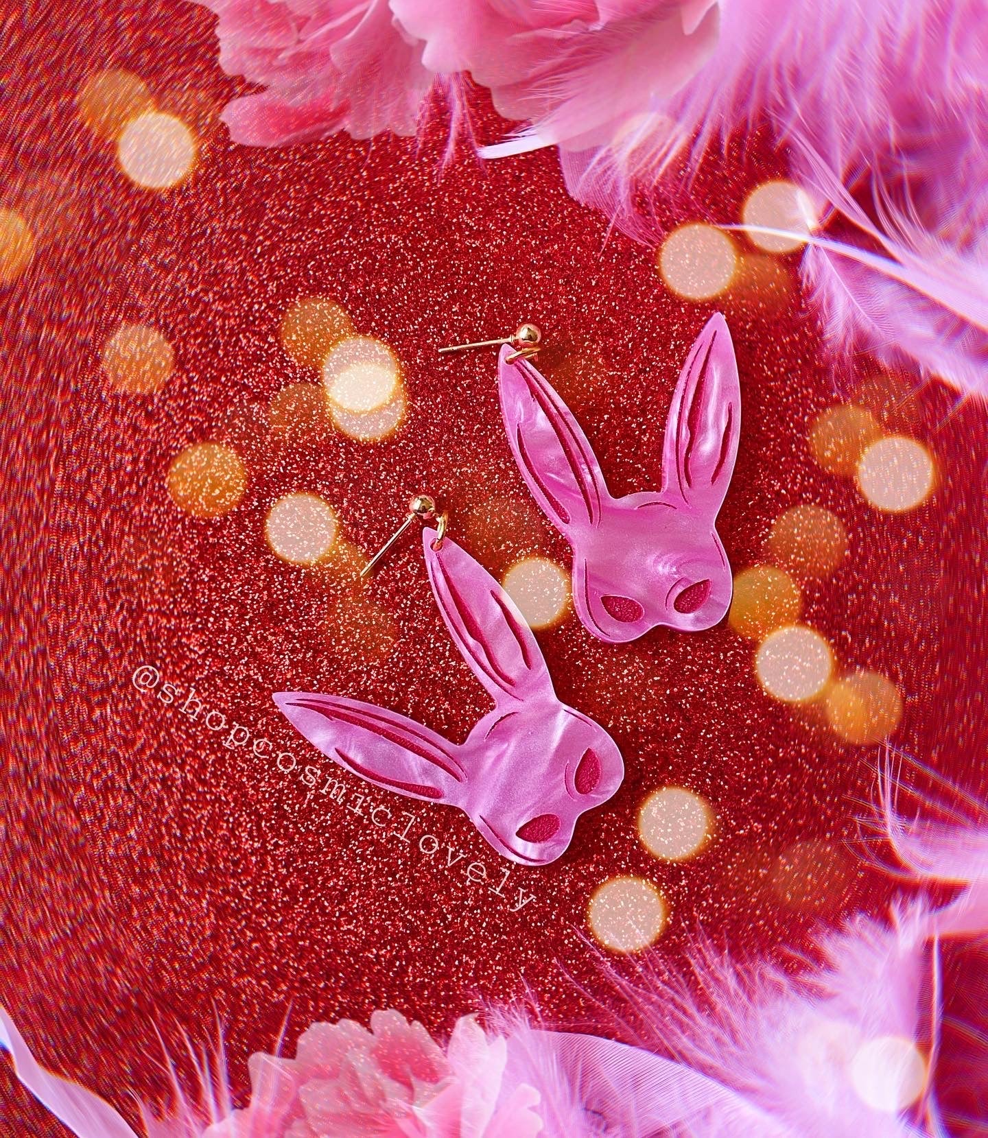 PINK SEXY BUNNY MASK Earrings