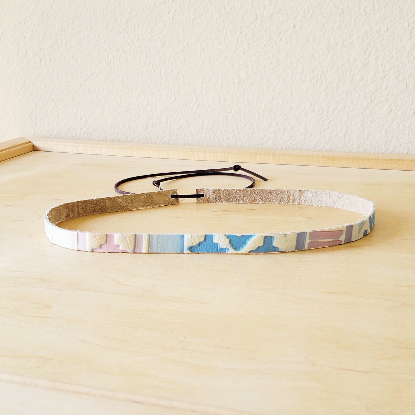 **Pastel Navajo Embossed Leather Hat Band Only 950o