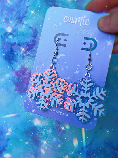 Mouse Snowflake Christmas Earrings