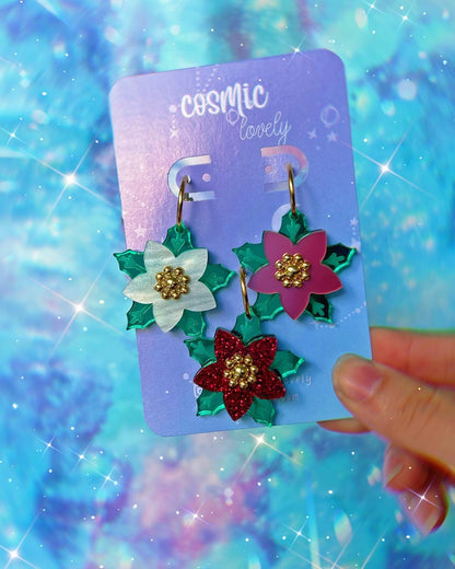 Poinsettia Earrings