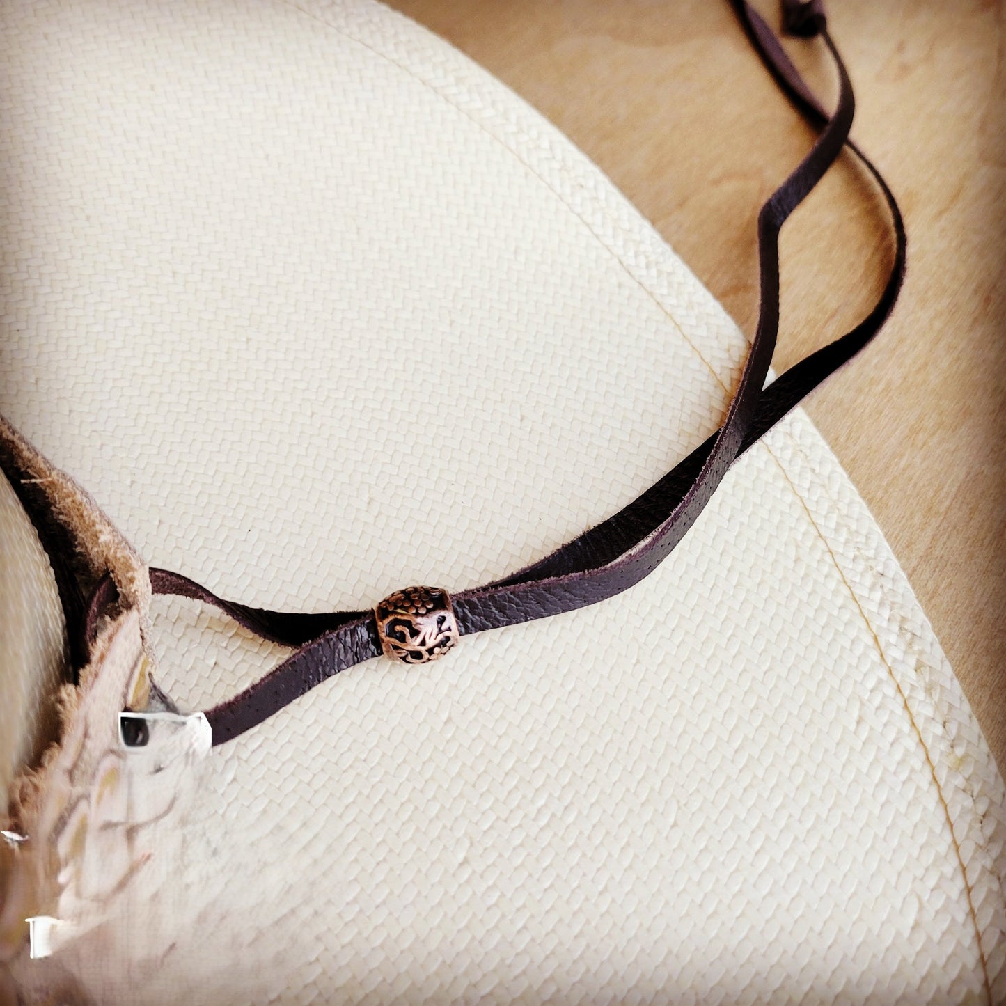 Gold Gator Western Leather Band w/ Choice of Boho Hat 985a