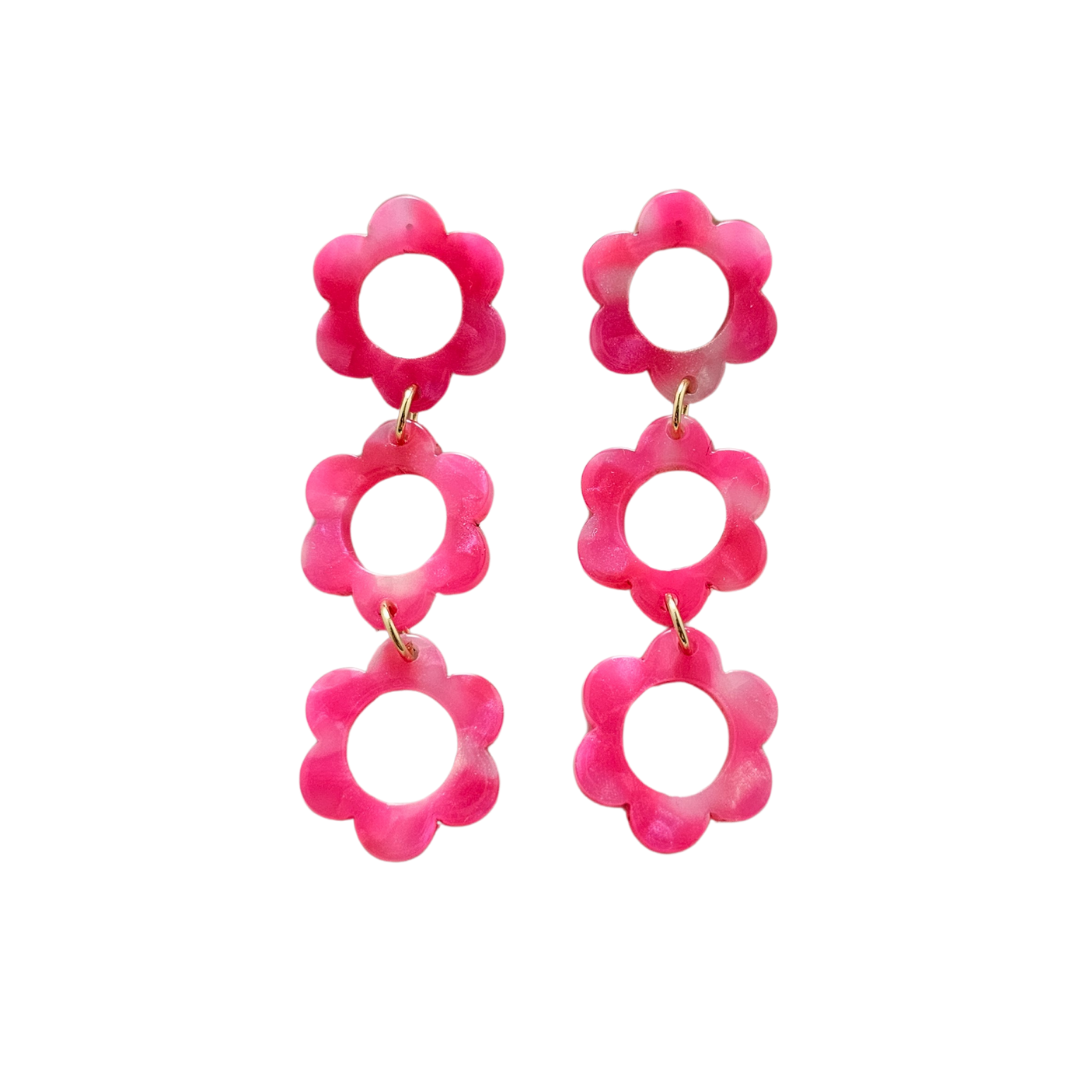 Delilah Earrings - Hot Pink
