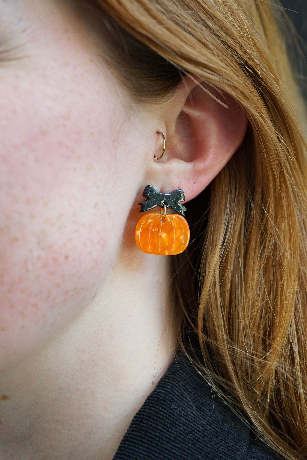Bow Pumpkin Patch Earrings - Orange