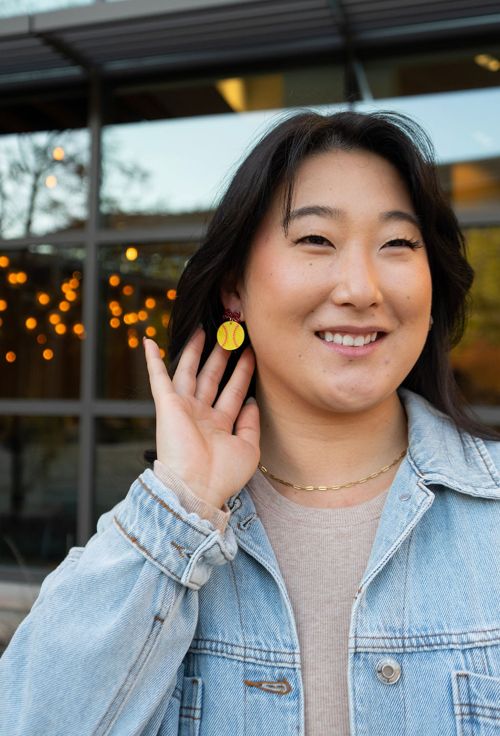 Bow Softball Earrings