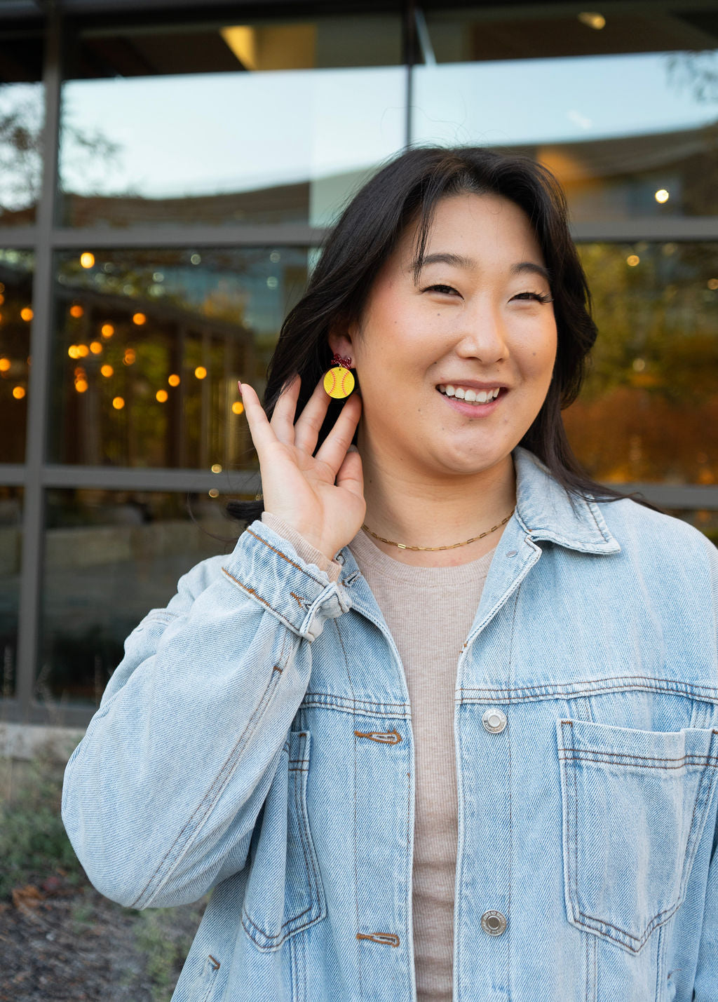 Bow Softball Earrings