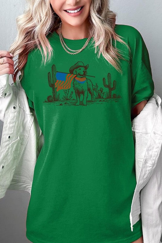 American Cowboy Dog Graphic Plus Heavy Cotton Tee