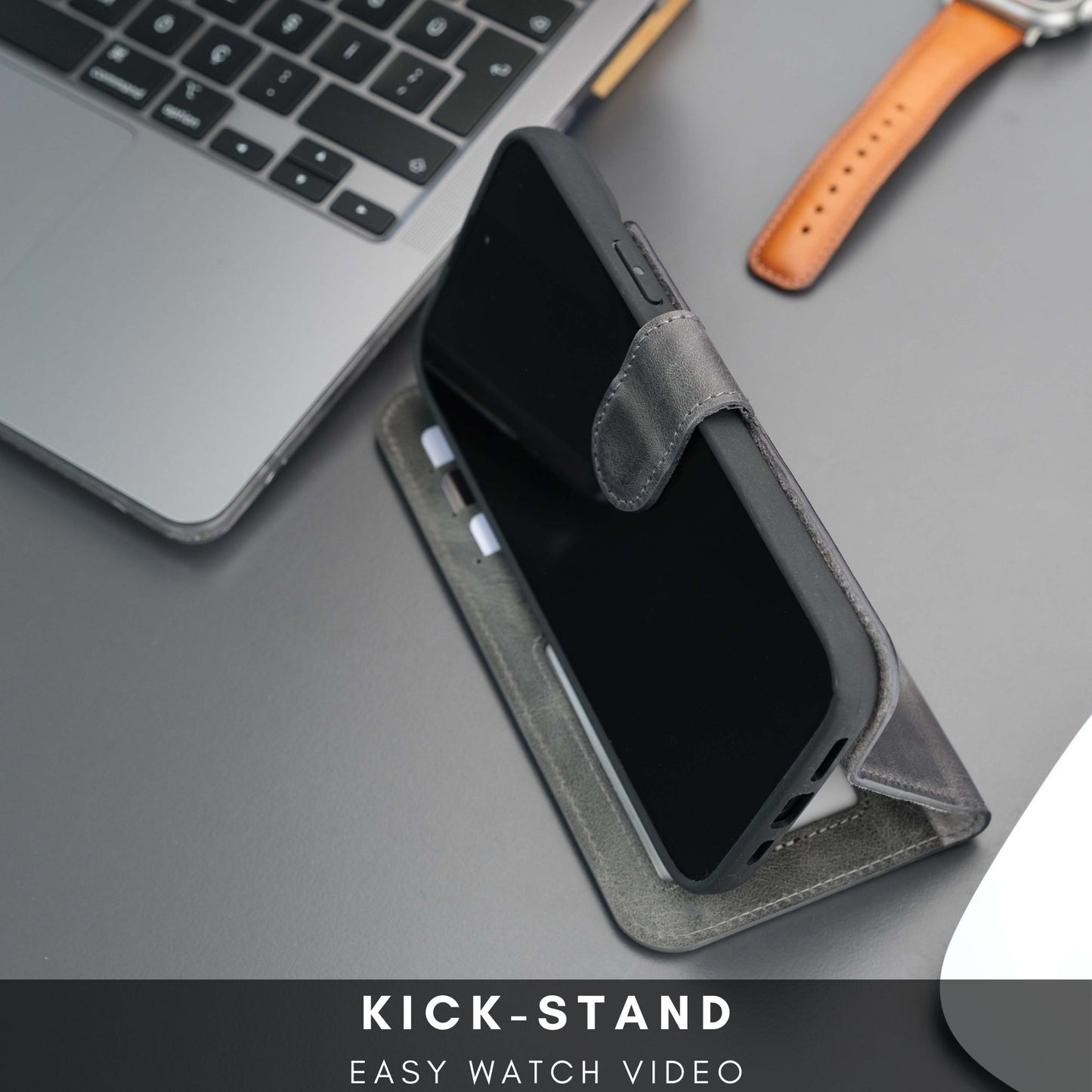 Casper Leather iPhone 15 Plus Wallet Case | Detachable MagSafe Compatible RFID Protection