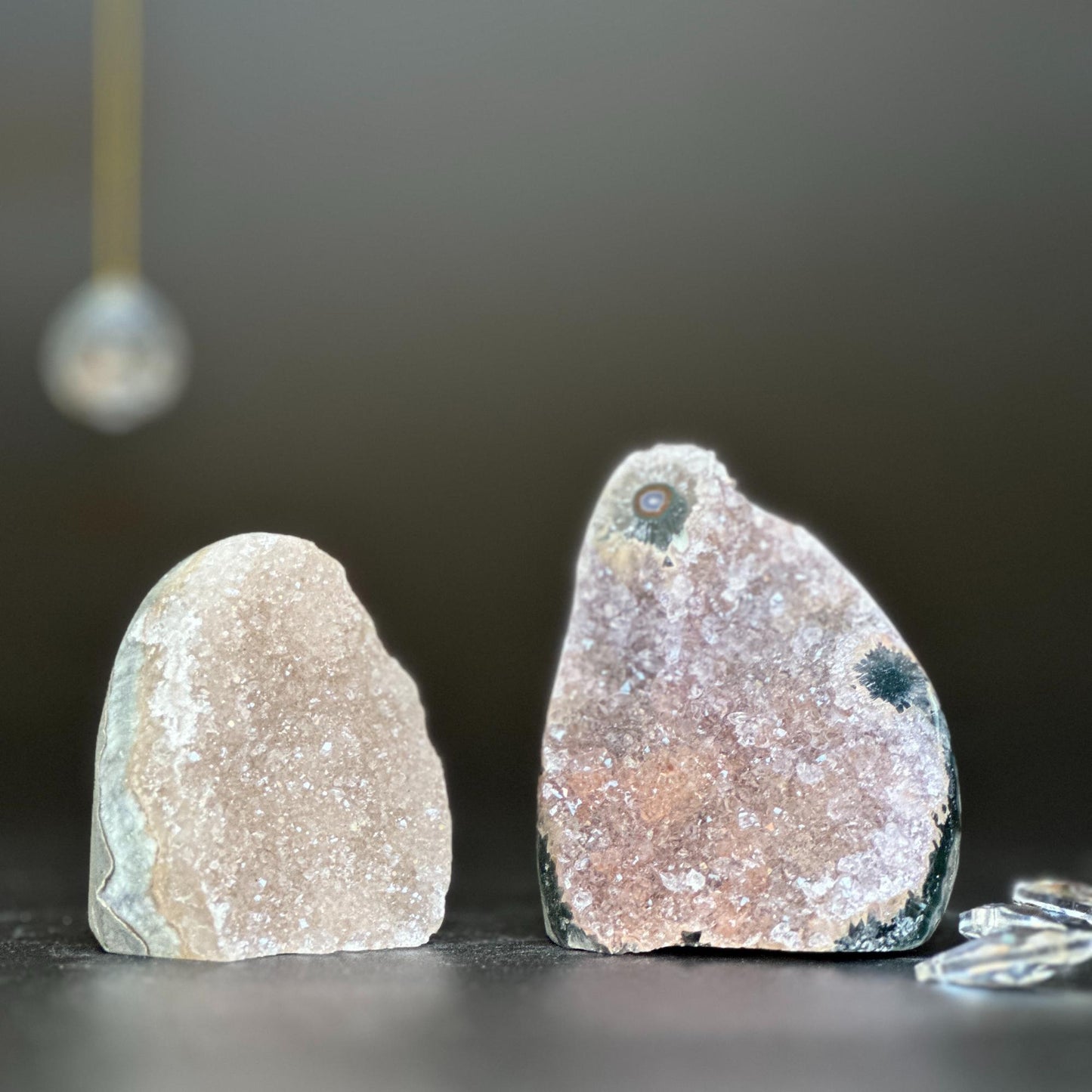 Rainbow amethyst set, Cathedral galaxy amethyst, druzy crystals, sugar amethyst set of 2