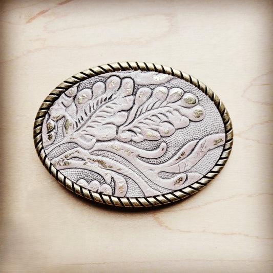 Rope Edge Gilded Cowboy Leather Belt Buckle 902v