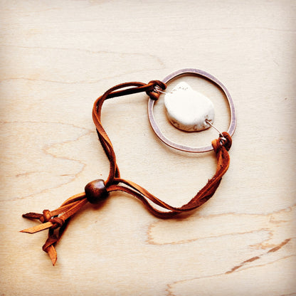 White Turquoise Bracelet w/ Adjustable Ties (010h)