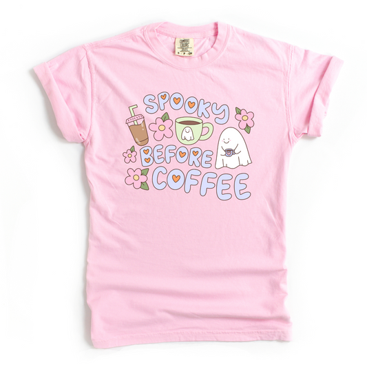 Spooky Before Coffee Oversized Adult Tee