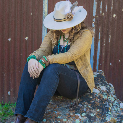 Chunky Genuine Natural Turquoise Beaded Bracelet 802b