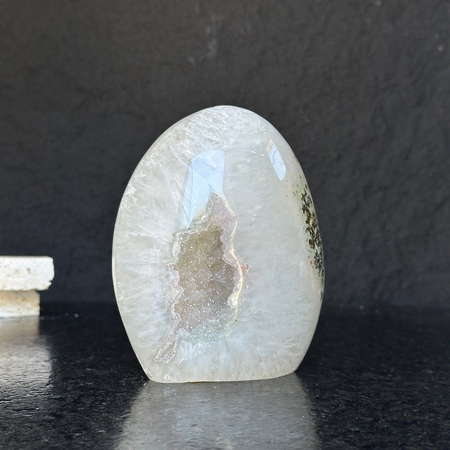 Large Uruguayan Quartz Geode Egg - Statement Crystal Display Piece