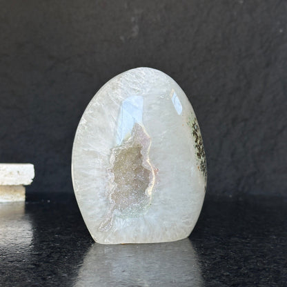 Large Uruguayan Quartz Geode Egg - Statement Crystal Display Piece