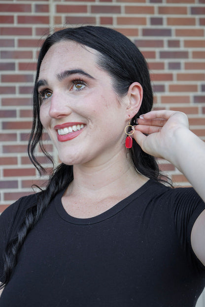 Emma Earrings - Ruby Red