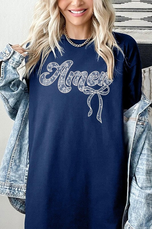 Amen Lace Graphic Plus Heavy Cotton Tee