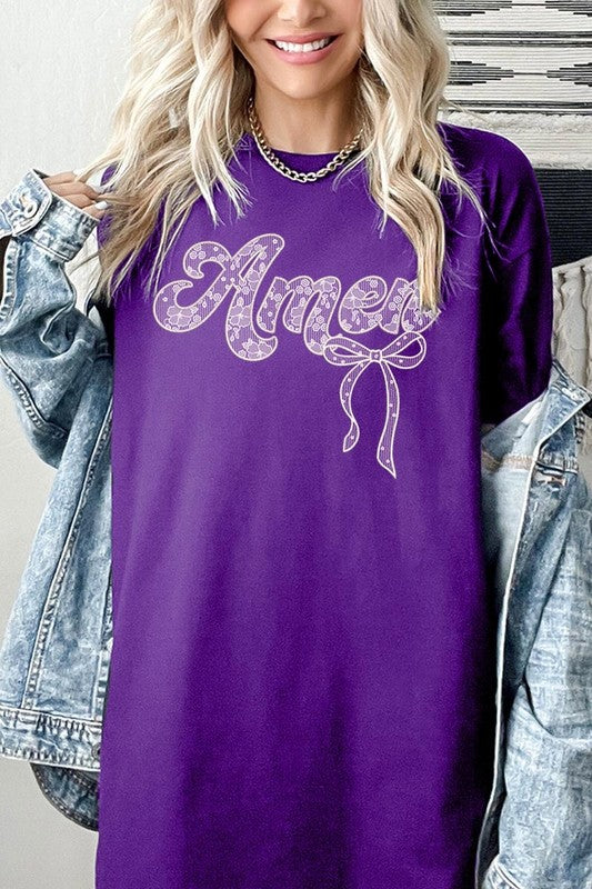 Amen Lace Graphic Plus Heavy Cotton Tee