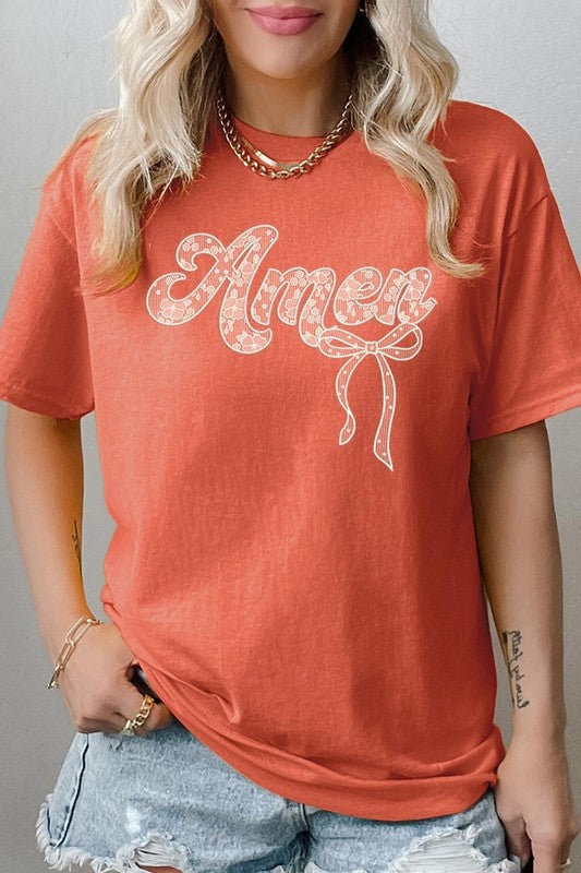 Amen Lace Graphic Plus Heavy Cotton Tee