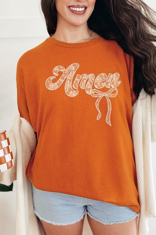 Amen Lace Graphic Plus Heavy Cotton Tee