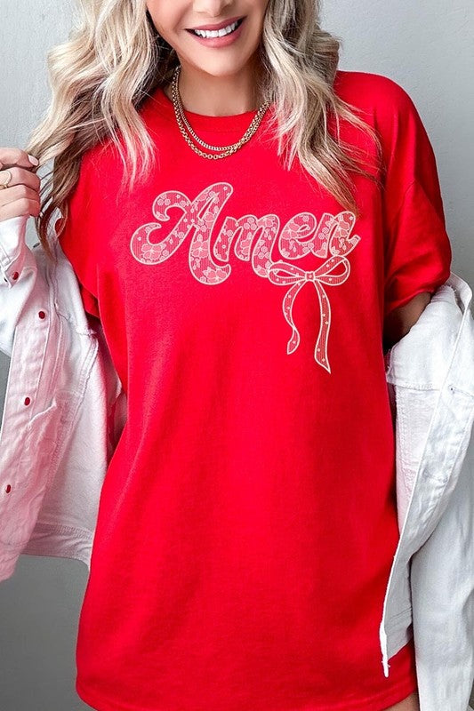 Amen Lace Graphic Plus Heavy Cotton Tee