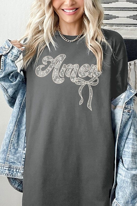 Amen Lace Graphic Plus Heavy Cotton Tee