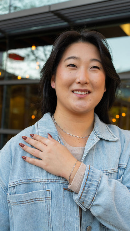 Luxe Silver Delicate Paper Clip Bracelet