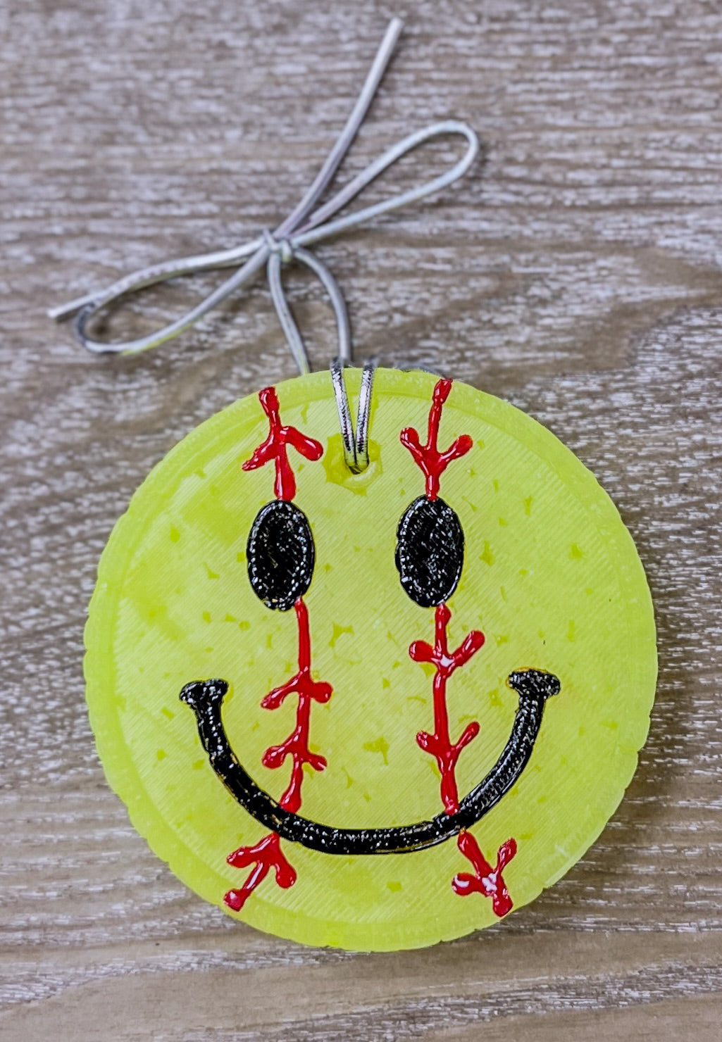 Softball Smiley Car Freshie