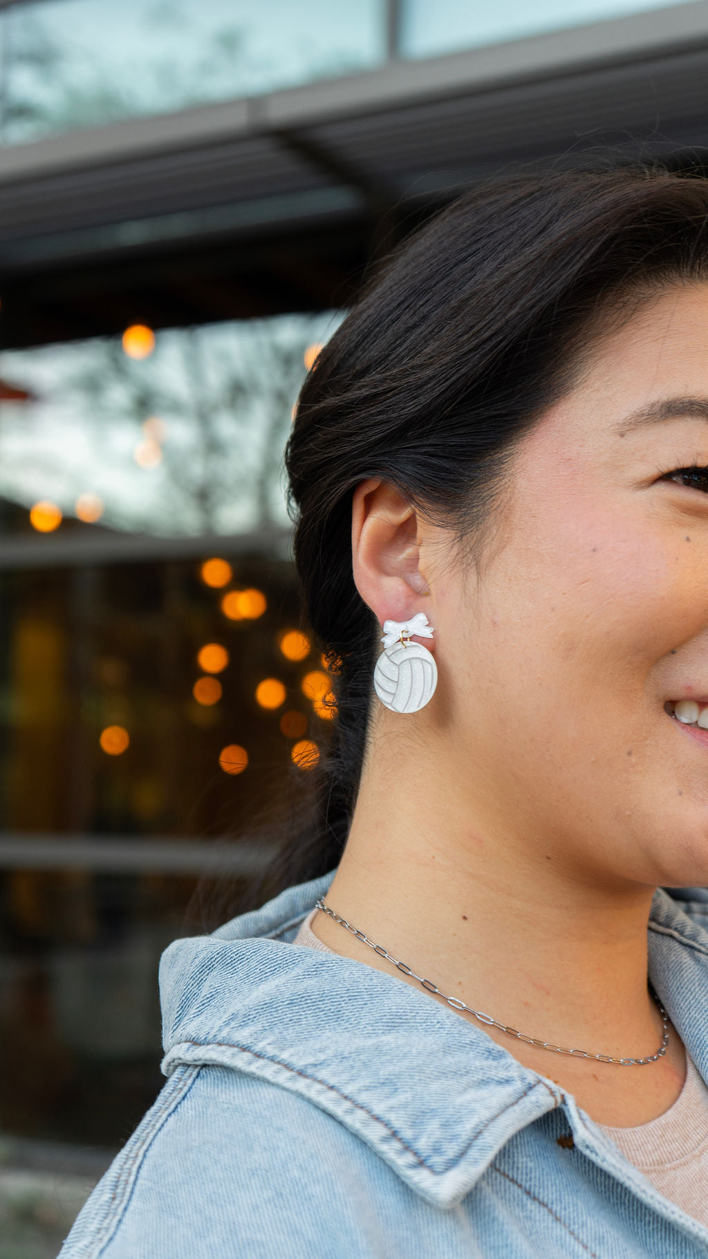 Bow Volleyball Earrings