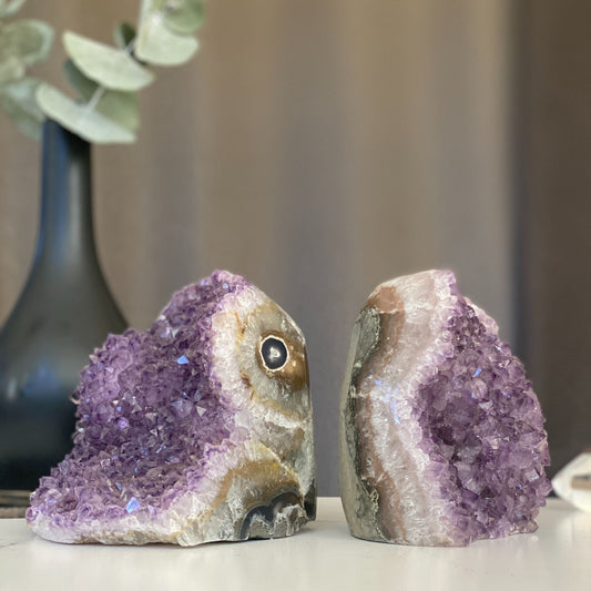 Set of 2 Huge Pieces Galaxy Amethyst Stone (4 Lb weight)