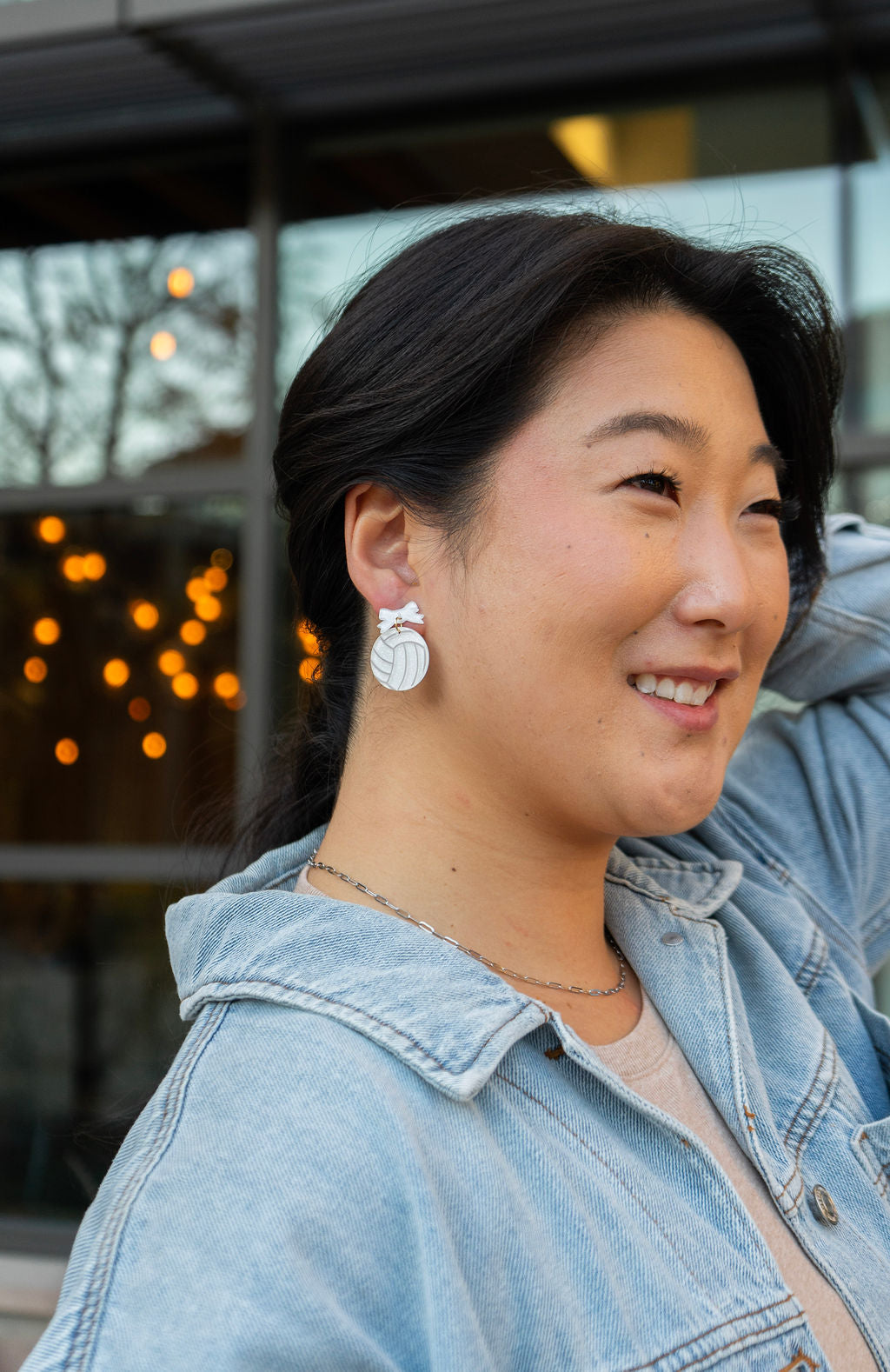 Bow Volleyball Earrings