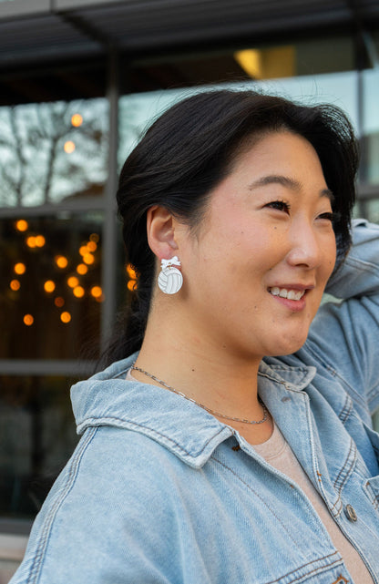 Bow Volleyball Earrings
