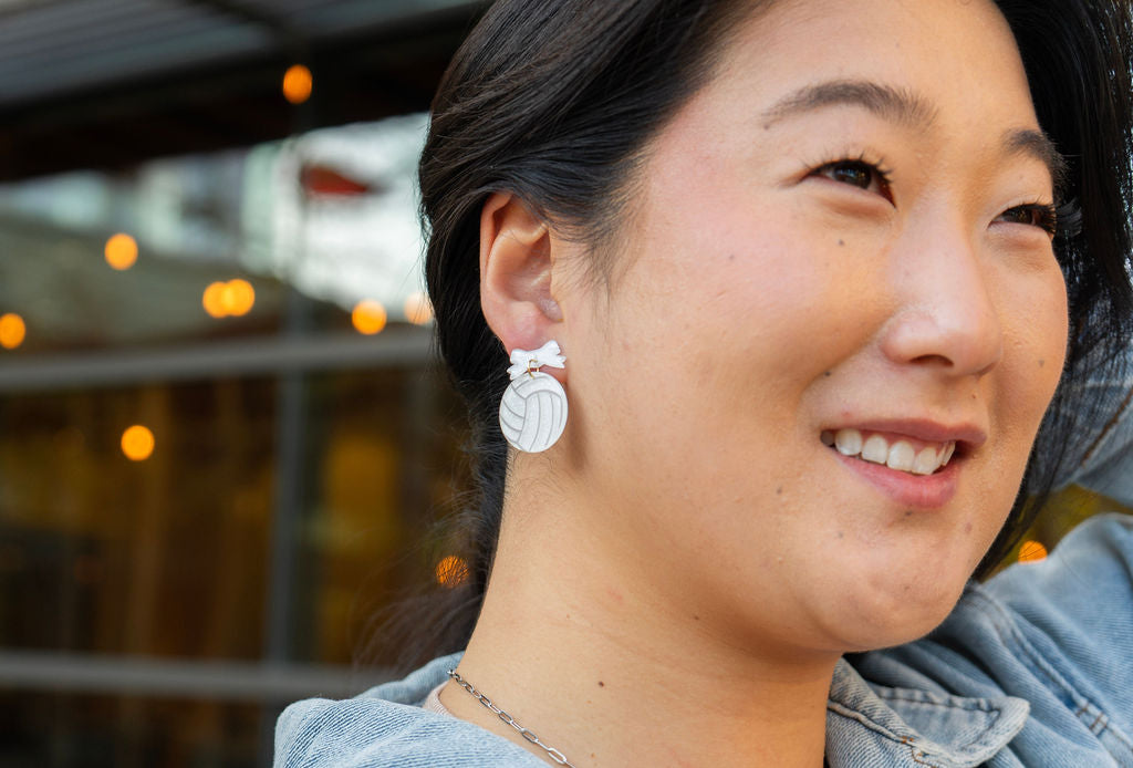 Bow Volleyball Earrings