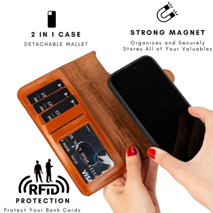 Casper iPhone 14 Series Detachable Leather Wallet Case