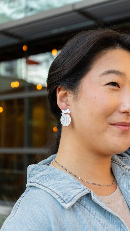 Bow Volleyball Earrings