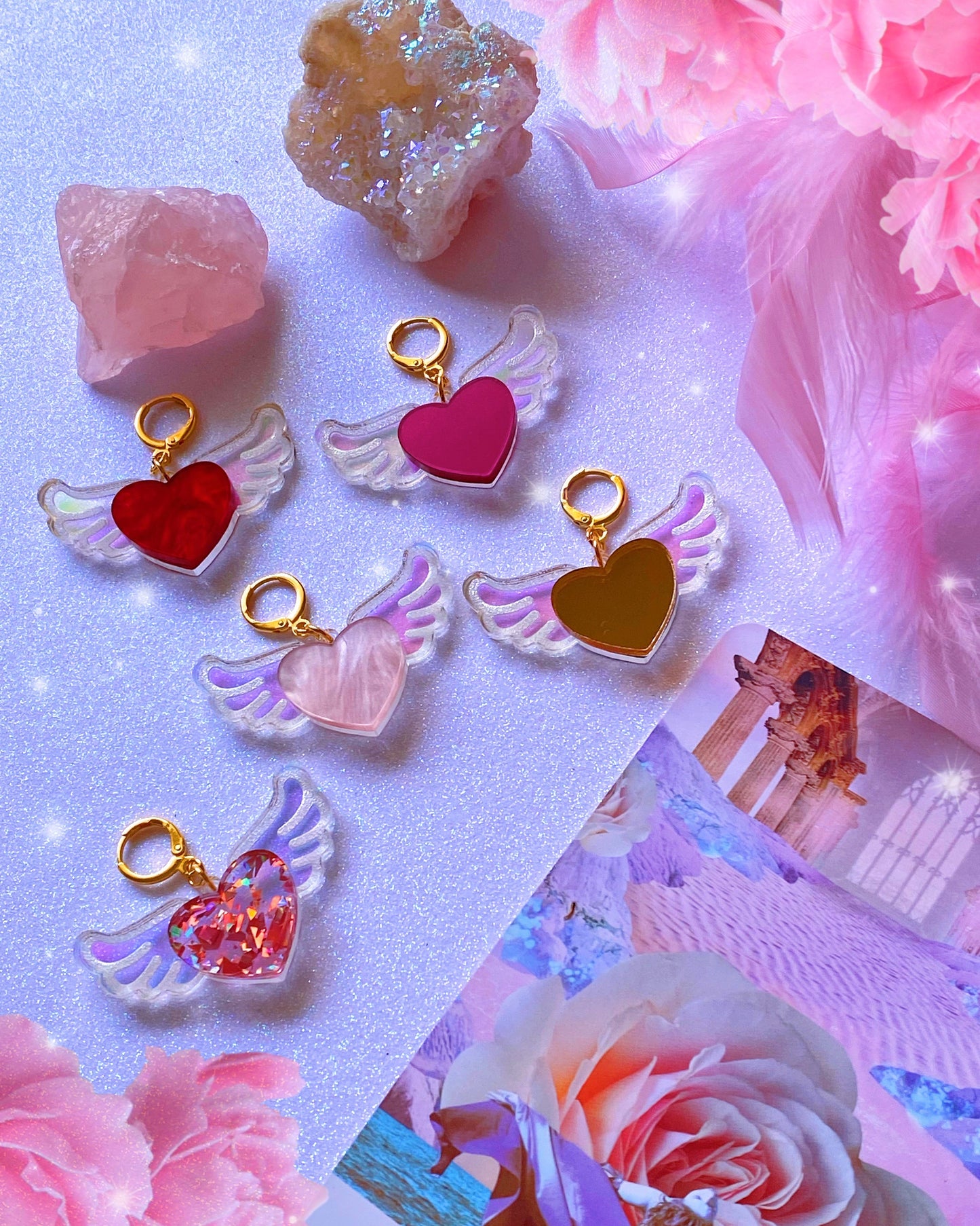 Winged Heart Earrings