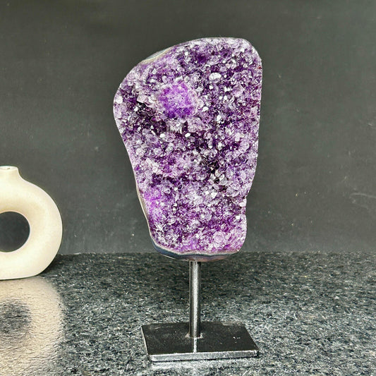 Incredible Crystal with Display Stand, Large Quartz, Amethyst geode on stand