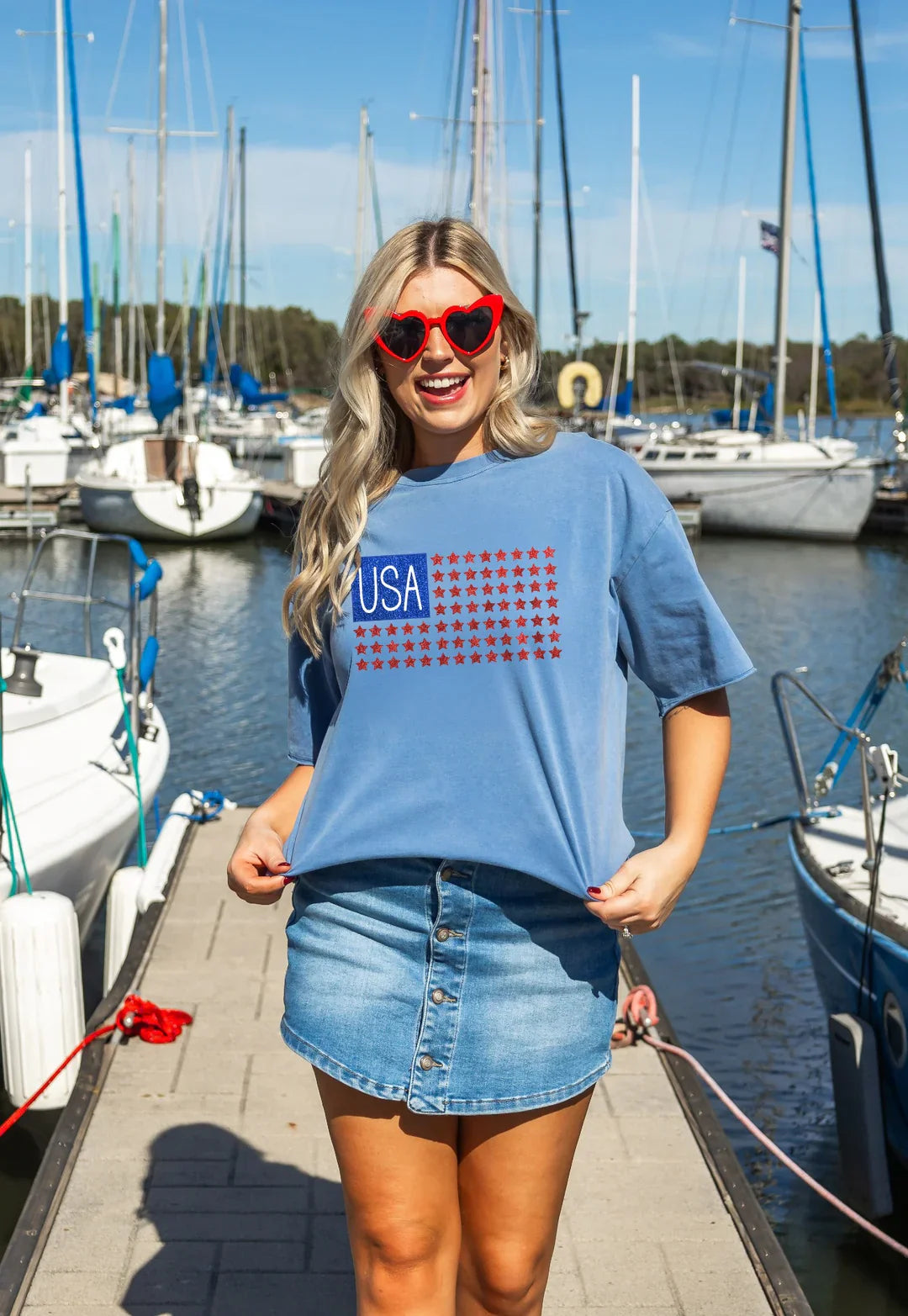 USA Shimmer Flag Top