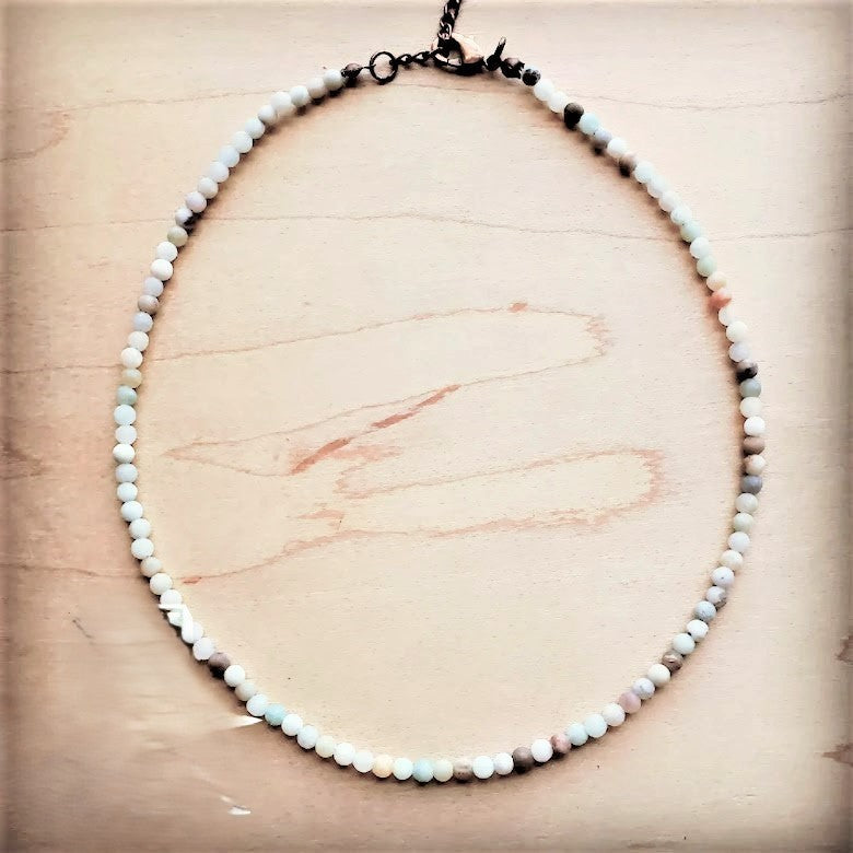 Frosted Amazonite Collar Length Beaded Necklace 252m
