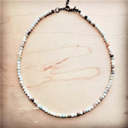 Frosted Amazonite Collar Length Beaded Necklace 252m